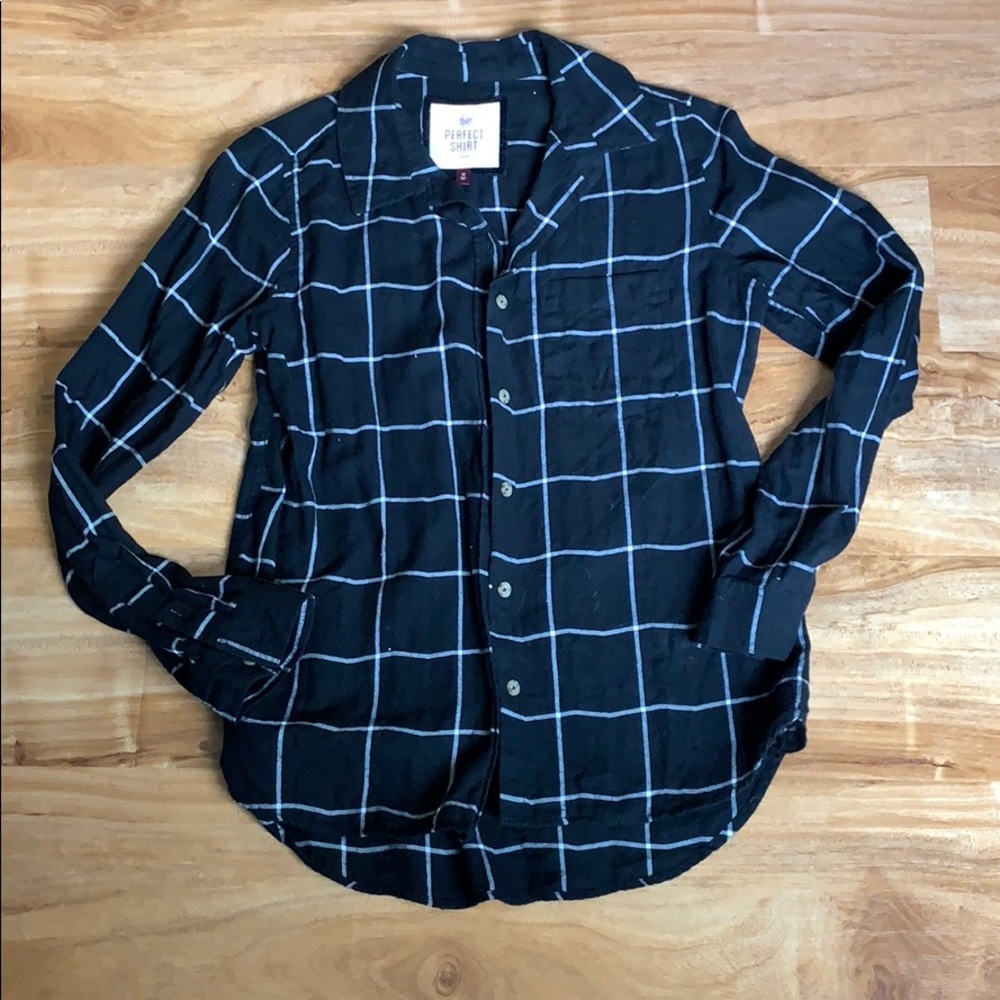 Window pane button down shirt